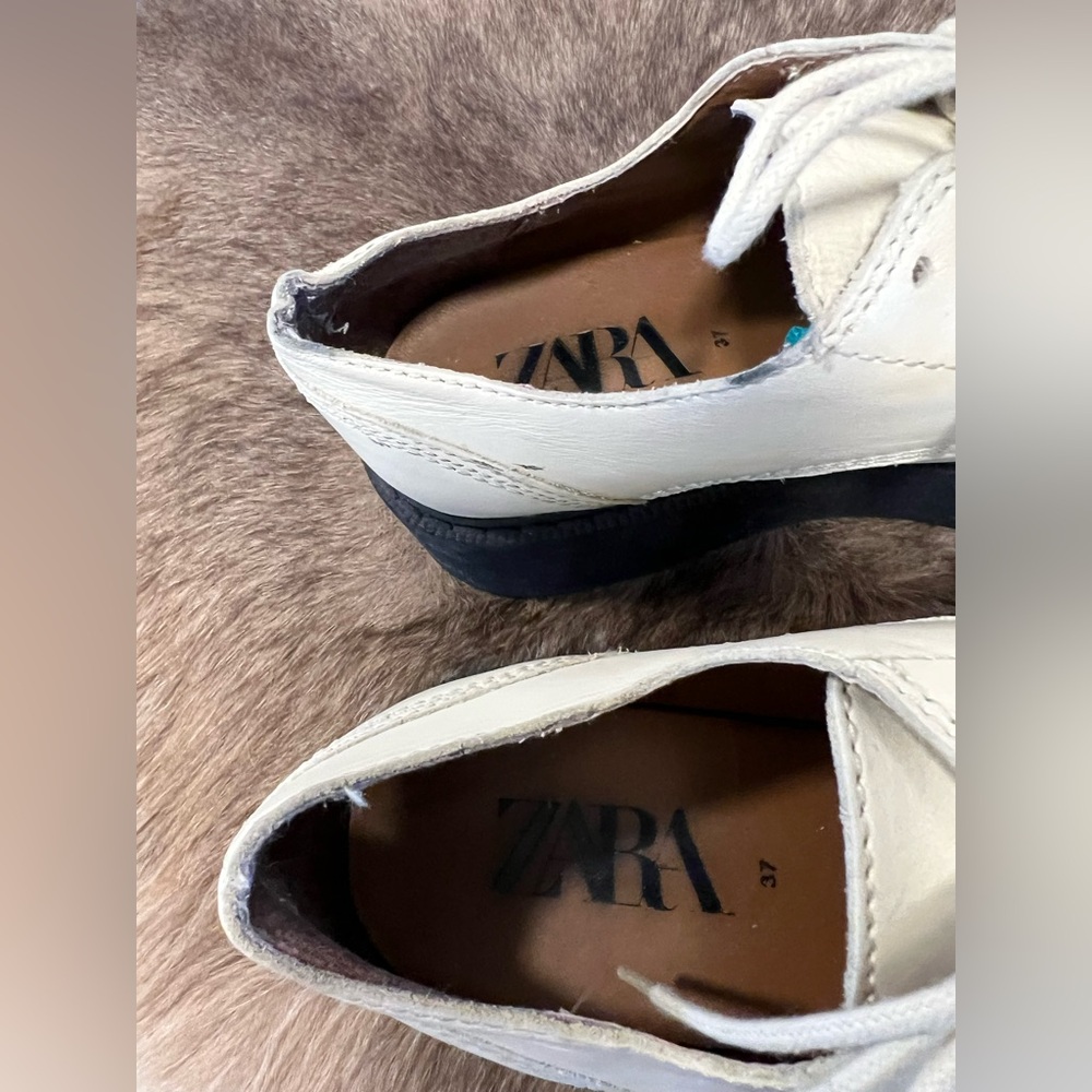 Zara Cream & Black Platform Oxford Shoes – Preloved - Picture 6 of 8